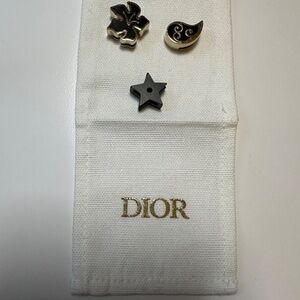 PRICE DROP!  Authentic My ABCDior badge charms fits Lady Dior strap -- SET OF 3!